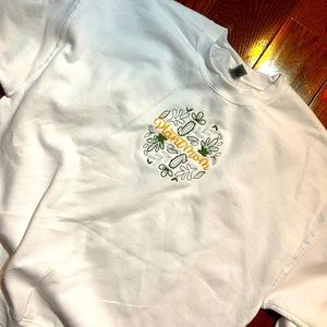 New embroidered sweatshirt with plant theme design